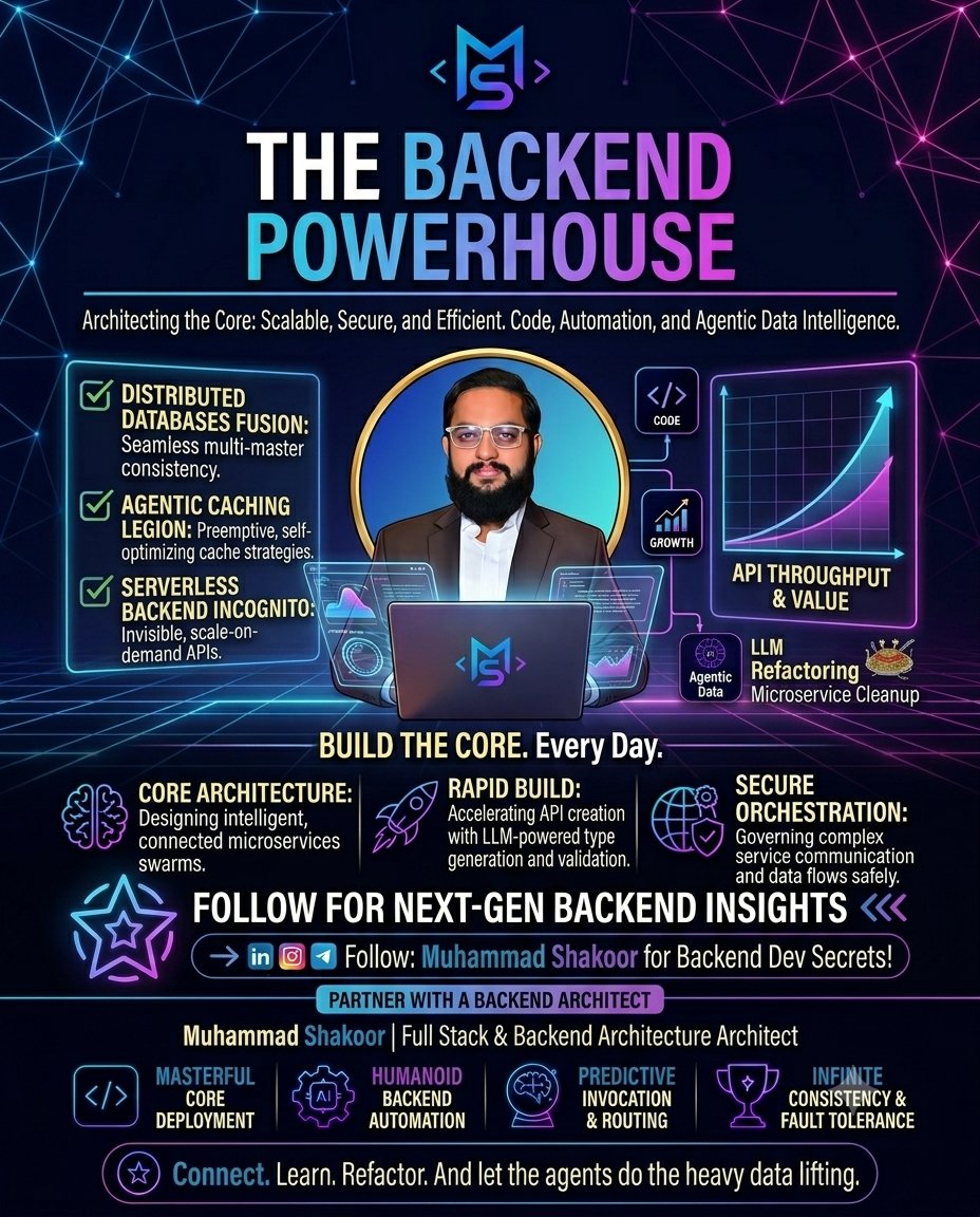 Muhamma45190755's tweet photo. The Backend Powerhouse. 🚀
→ Distributed DB Fusion: multi-master consistency
→ Agentic Caching: self-optimizing strategies
→ Serverless APIs: invisible, scale-on-demand
Build the Core. Every Day.
#BackendDevelopment #AgenticAI #Microservices #FullStack #BuildInPublic https://t.co/u9pDVvrDzT