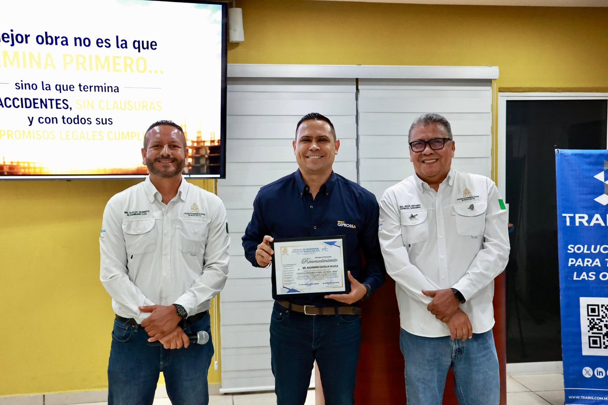 AlejandroCasvi's tweet photo. La seguridad en una obra no comienza cuando ocurre un incidente; comienza desde la planeación, el cumplimiento y la supervisión diaria.

Hoy participe en la Expo Construcción 2026 del Colegio de Ingenieros Civiles de Mazatlán, compartiendo una platica dirigida a DRO https://t.co/qjodTGmmqW