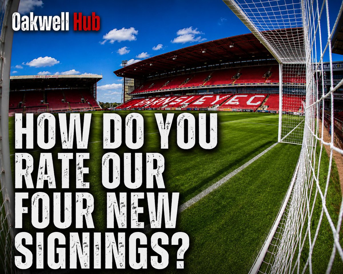 OakwellHub's tweet photo. Good morning, Reds. 👋🔴

Four new faces through the door... but how would you rate our business so far?

⭐ Cameron McGeehan
⭐ Calum Hudson
⭐ Isaac Smith
⭐ Clayton Taylor

Have we strengthened the squad, or is there still plenty of work to do before the season begins?

Let's hear your ratings. 👇

#BarnsleyFC #COYR #OakwellHub