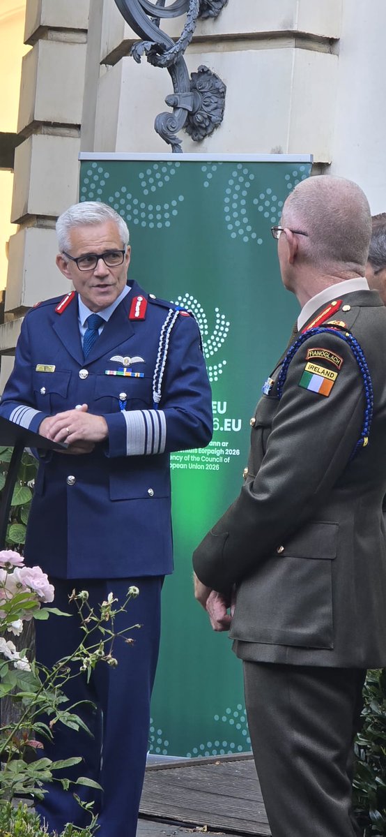 ChairmanEUMC's tweet photo. A new chapter begins! 

Today, Ireland formally takes the helm of the @EUCouncil

Presidency—a moment of pride and responsibility. As Chair of the EU Military Committee, I’m honoured to stand with Major General Colm Ó Luasa, Brig Gen Ray Murphy, and the entire team as we step into this pivotal role. Ireland’s priorities—Competitiveness, Values, Security—reflect Europe’s core strengths. In a world facing profound challenges, Ireland’s neutrality has never meant indifference. From supporting Ukraine to advancing CSDP missions, Ireland brings credibility, balance, and unity to the table. "Ní neart go cur le chéile”, there is no strength without unity. This Irish proverb captures the spirit of the EU and our Presidency’s mission. To our Cypriot predecessors: thank you for your leadership. To Lithuania & Greece, our Trio partners: let’s drive ambition forward. The next 6 months will shape Europe’s security future—from the European Security Strategy to adapting military command structures. The EUMC stands ready to support. 

Wishing Team Ireland every success. Go n-éirí libh!

 #EU #security #Ireland #defence