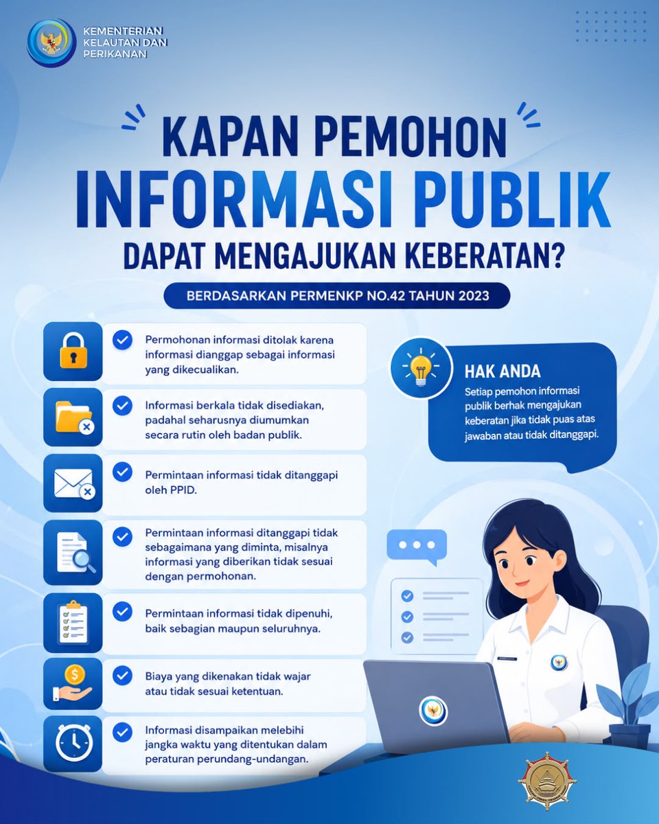 ppn_ambon's tweet photo. Hai, Sahabat Bahari! 👋tuk menjamin keterbukaan informasi publik, setiap pemohon memiliki hak mengajukan keberatan apabila terdapat ketidaksesuaian dalam pelayanan informasi.  simak alur pengajuan keberatan pd postingan ini agar prosesx dpt dilakukan sesuai ketentuan yg berlaku. https://t.co/9VRkBwNFtT
