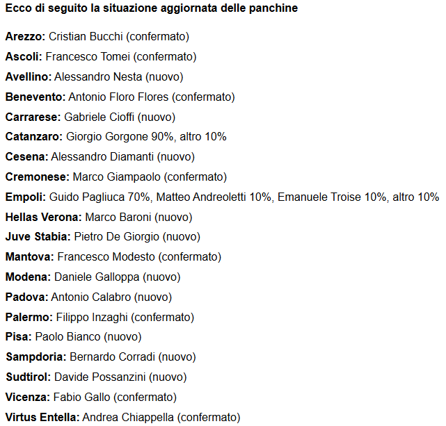 tabellamercatob's tweet photo. #Calciomercato panchine #SerieB 
Tre squadre ancora senza allenatore
Fatta per De Giorgio alla #JuveStabia: si attende l'ufficialità
Quasi sicuro Gorgone a #Catanzaro
Ad #Empoli schizzano in alto le quotazioni di Pagliuca
https://t.co/hLybWONijr https://t.co/tiVri0bMWz