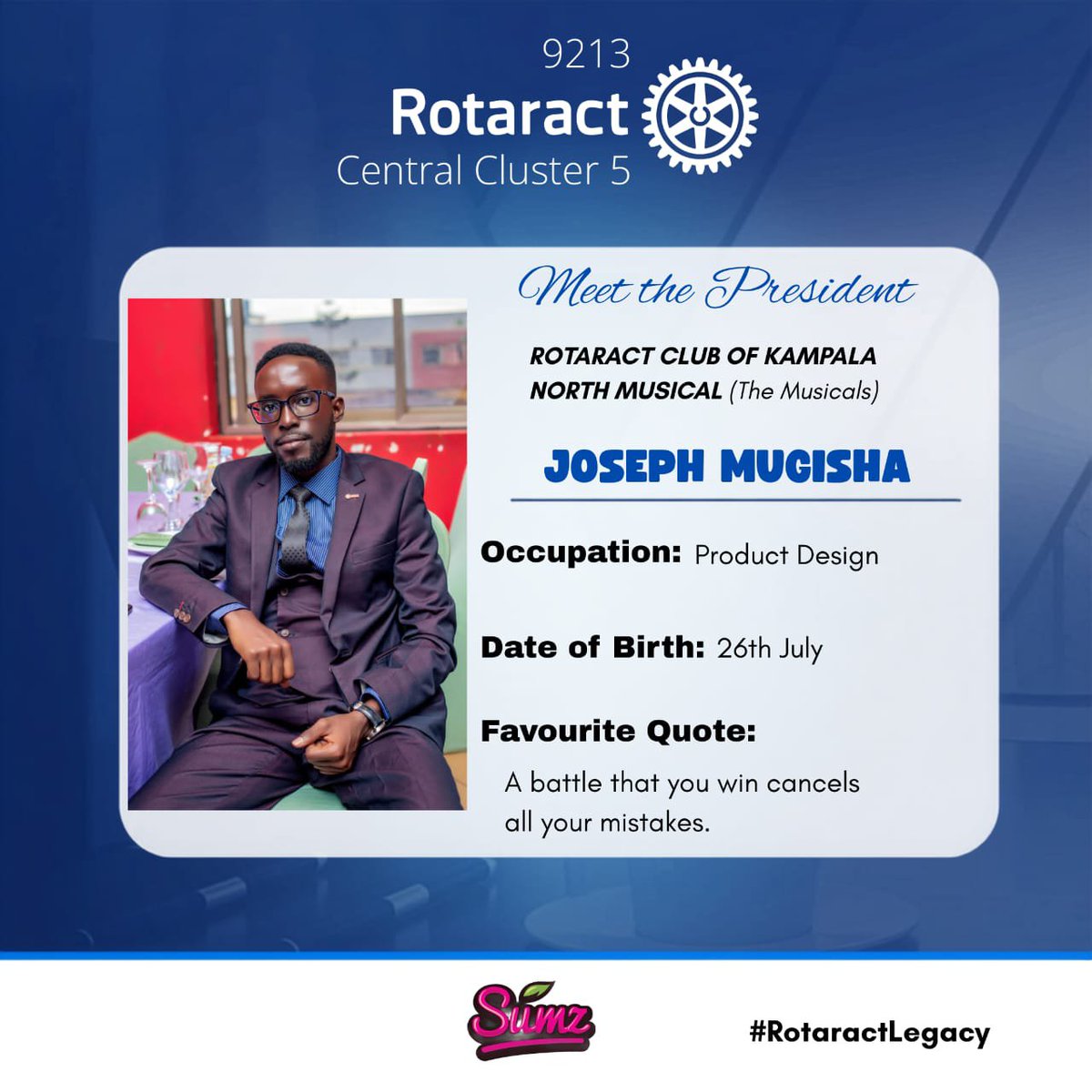 rctmusical's tweet photo. Meet President @mugisha_joze , dedicated to inspiring service, strengthening fellowship, and Creating Lasting Impact throughout the Rotary Year 2026–2027
#RotaractLegacy https://t.co/I6t9wSzRvK
