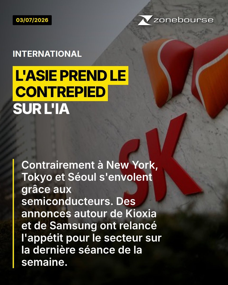 Zonebourse's tweet photo. ☀️ Morning Meeting

Les investisseurs délaissent les valeurs liées à l'intelligence artificielle au profit de secteurs plus traditionnels. Mais le thème de l'IA reste bien vivant, comme en témoignent les marchés asiatiques ce matin. Il n'est pas illogique qu'à la charnière de l'année, le marché retourne tester les vieilles recettes après avoir été repu de semiconducteurs. Ces derniers mois, ça n'a jamais duré très longtemps. (Note Bene : il n'y aura pas de podcast la semaine prochaine, mais Antoine et Jordan reprendront le flambeau pour la chronique écrite).

✅ Retrouvez le Morning Meeting en intégralité en passant par le lien en bio.

Plus d'infos en images 👇