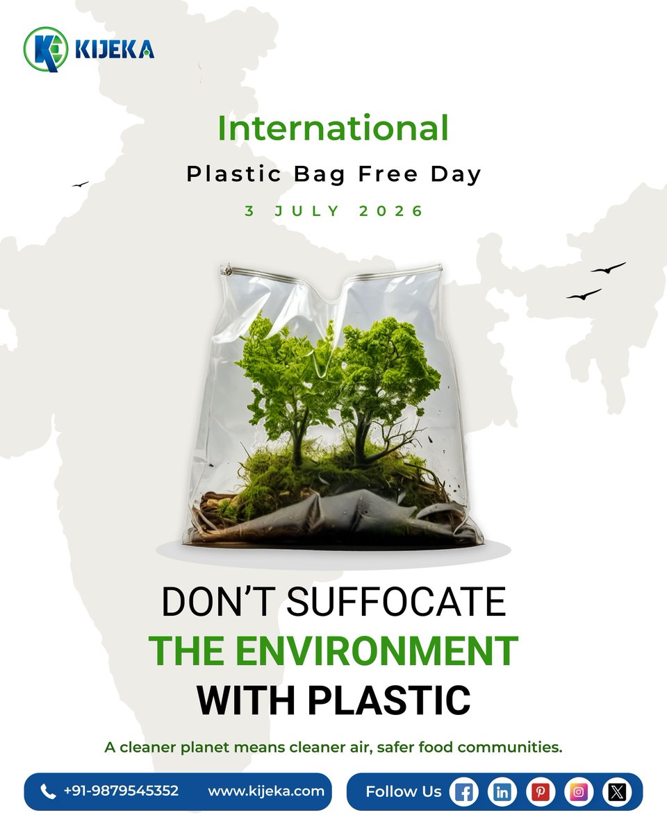 kijeka's tweet photo. 🌿♻️ On Plastic Bag Free Day, we pledge to reduce single‑use plastics &amp; embrace sustainability.

At Kijeka, we stand for eco‑innovation &amp; a greener tomorrow. 🌍💚

#PlasticBagFreeDay #EcoResponsibility #KijekaCares #SustainableFuture #ReducePlasticWaste https://t.co/VXi0P7CIg2