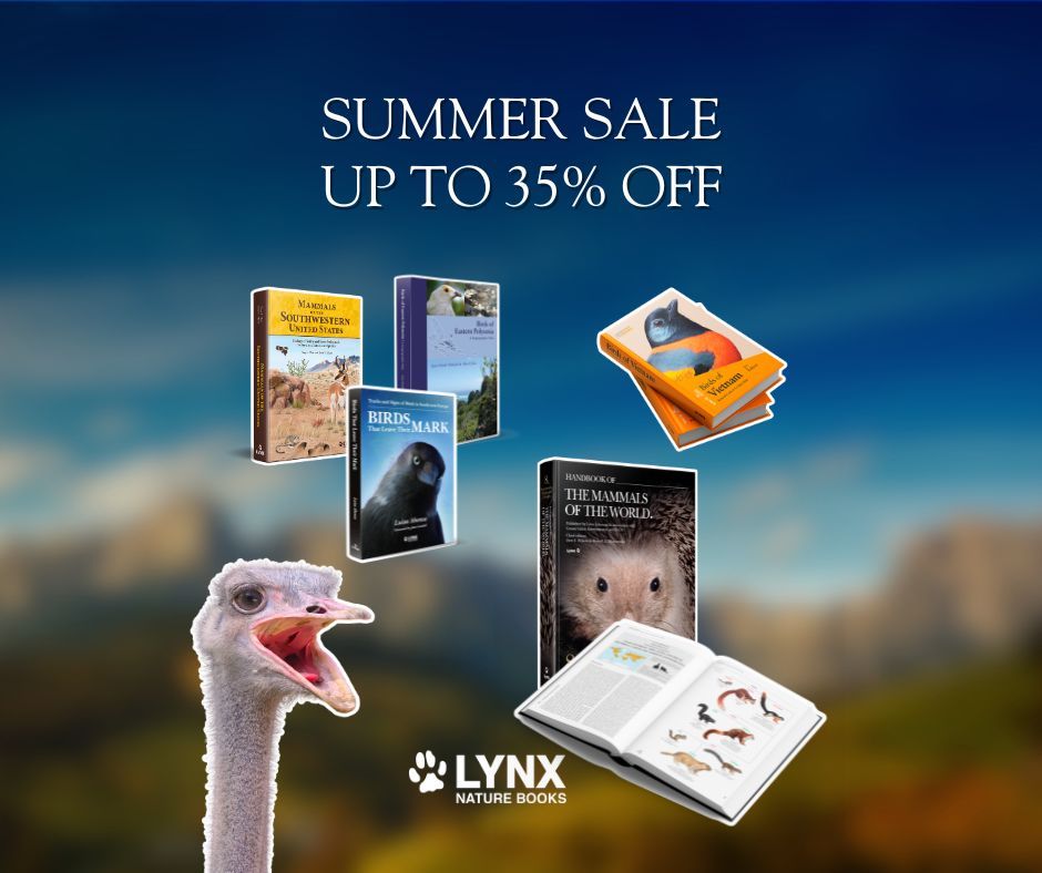 lynxnaturebooks's tweet photo. ☀️ Build your wildlife library for less this summer.

Our Summer Sale is here, with special discounts on a wide selection of Lynx Nature Books titles throughout July and August.

#SummerSale #NaturalHistory #Birding #WildlifeBooks #FieldGuides #NatureBooks  #LynxNatureBooks https://t.co/Fktx8reAEC