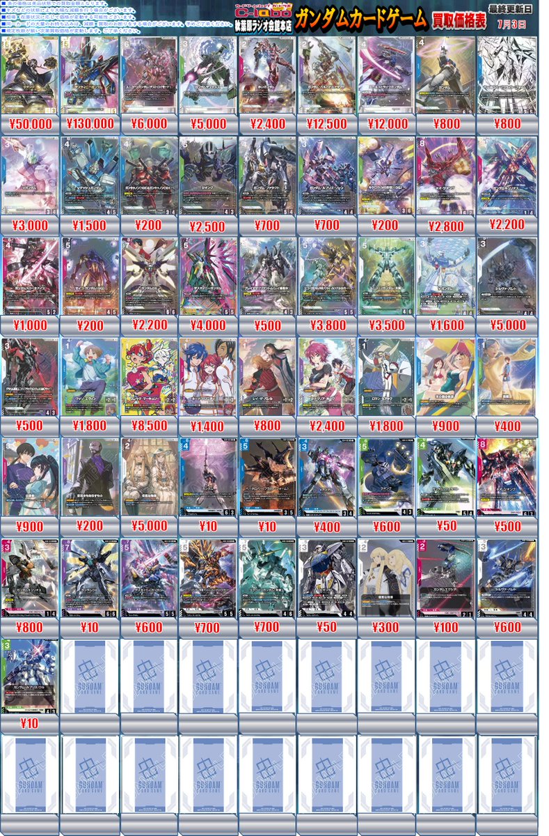 ガンダムカードゲーム ＃GCG パラレル買取情報】