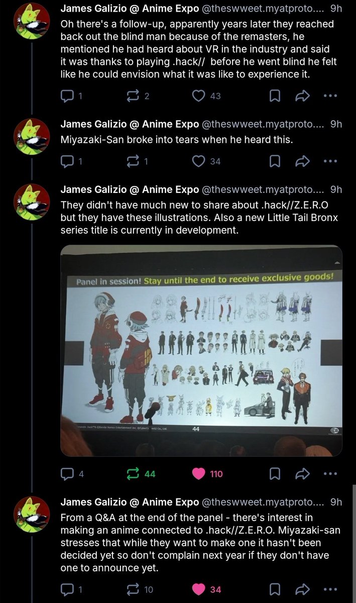 dothackrevival's tweet photo. CyberConnect2 Anime Expo about The Tale of .hack//Z.E.R.O. panel coverage by James Galizio (Bluesky) https://t.co/NgkXC72QDV