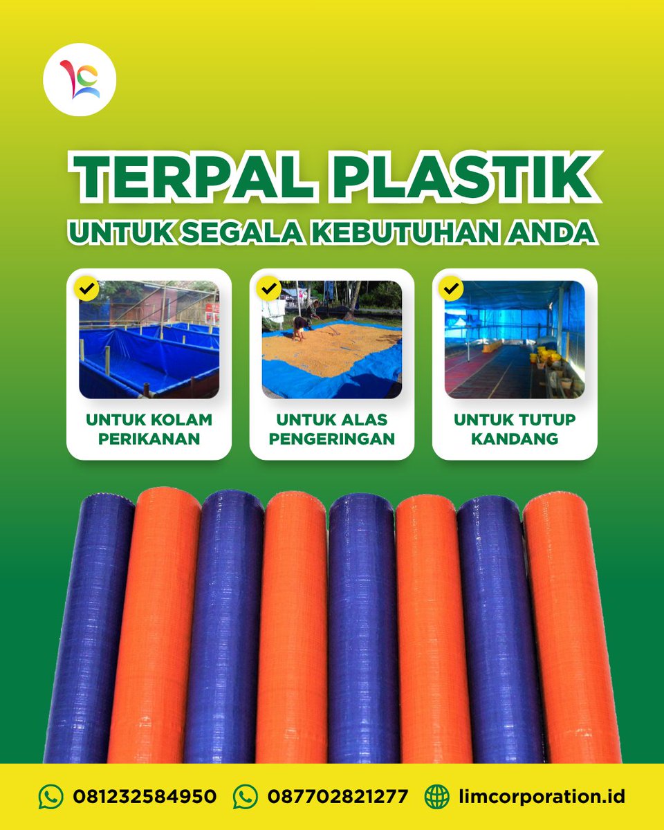 Lim_Corporation's tweet photo. Terpal Plastik, sang perlindungan serbaguna! Materialnya ringan, kedap air, dan memiliki kekuatan cakar yang tinggi sehingga tidak mudah robek. Anda butuh Terpal Plastik? Klik https://t.co/9sTUK8VuTY sekarang! https://t.co/j8pAPMZ9ny