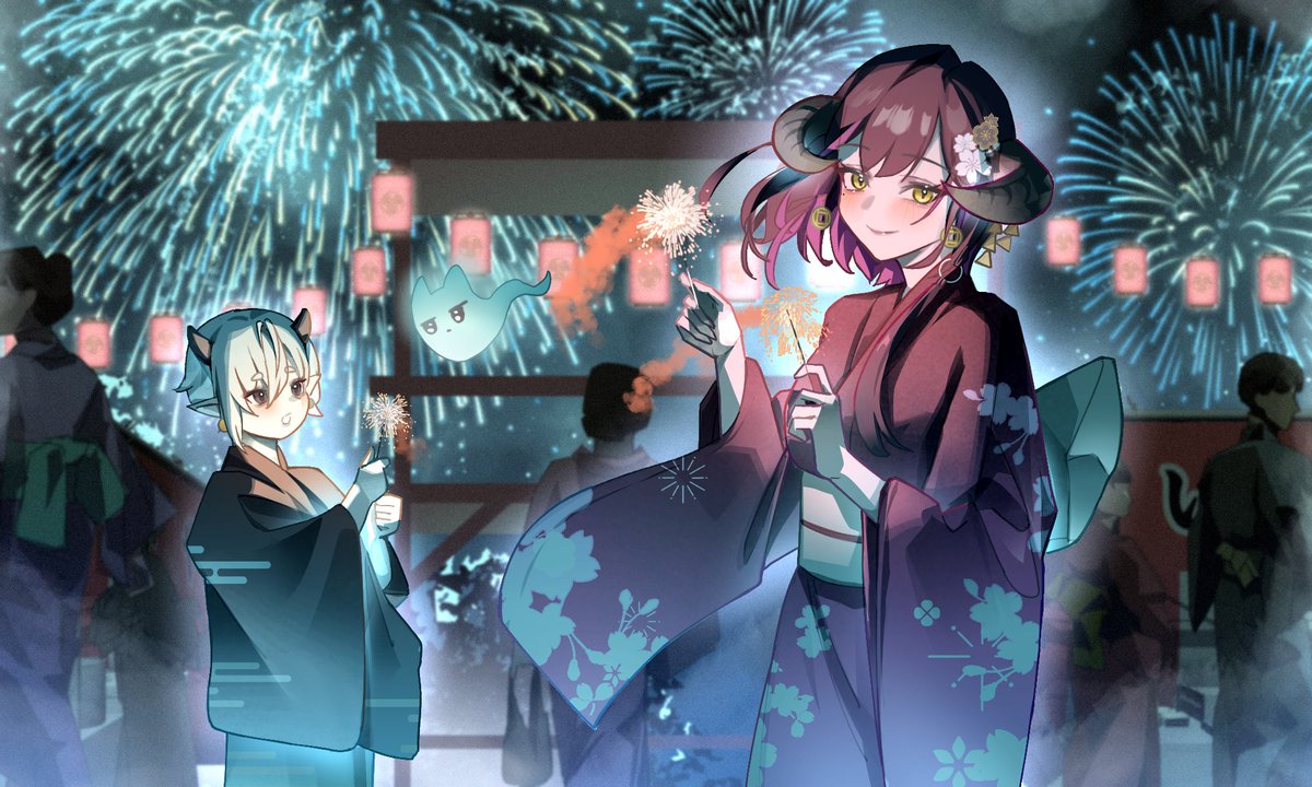 xiaocloudsine's tweet photo. 夏天！浴衣！煙火！
#鈴異照片
-
委託圖，去年ㄉ圖今年才被我放出來（？）正好閻鈴ㄉV朋們這次活動以夏季祭典還浴衣為主題，或許這也算一種志在參與ㄌ（沒有
煙火也挺適合慶祝畢業的。 https://t.co/eKdTw04iN3