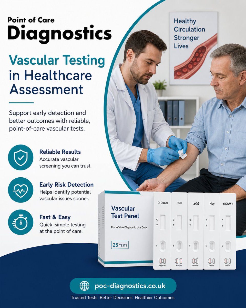 Diagnostic41116's tweet photo. Supporting Vascular Health Through Diagnostic Testing
Learn more about our Vascular Testing Solutions:
https://t.co/JdlDHCkJhl
#VascularTesting #HealthcareDiagnostics #PointOfCareTesting #ClinicalAssessment #POCDiagnostics https://t.co/3i1G1BxmlQ