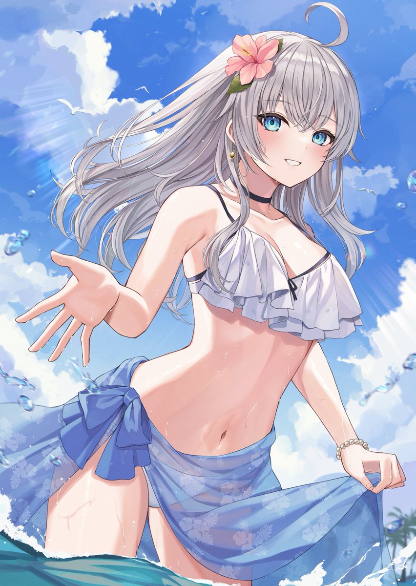 roshidere's tweet photo. 「どうしたのよぼーっとして……ほら、行きましょ？」
#ロシデレ　#海の日 https://t.co/fEn9VvlB5X