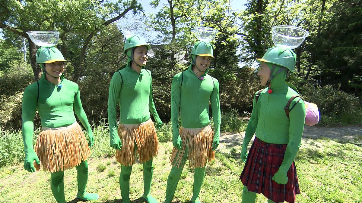 asahi_tv's tweet photo. 👈🏻『#あっちこっちAぇǃ』👉🏻
⏰きょう深夜0時30分

〖👨🏻岩手県で謎のおじさんの夢を叶えよう✨〗

最強カッパ伝説⁉️🥒

カッパに変身したメンバーが
縄跳びや押し相撲に奮闘💪

モノボケに末澤カッパのツッコミが炸裂⚡❤️

#正門良規 #末澤誠也 #小島健 #佐野晶哉 #Aぇǃgroup https://t.co/H3A7L0CJ3i