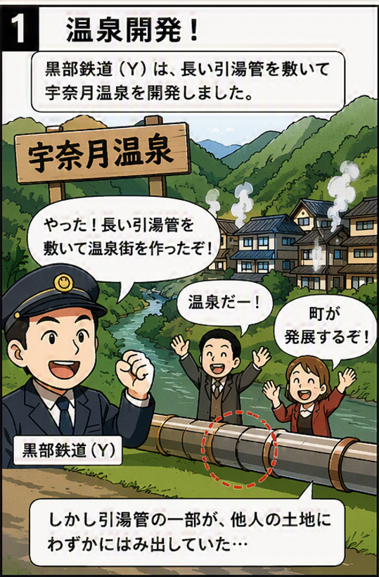 tomokpcw6's tweet photo. 【4コママンガで判例解説！】
温泉に入れなくなる！？
権利の濫用が争点となった宇奈月温泉事件を
マンガで解説します。 https://t.co/2xoNK9OuaM