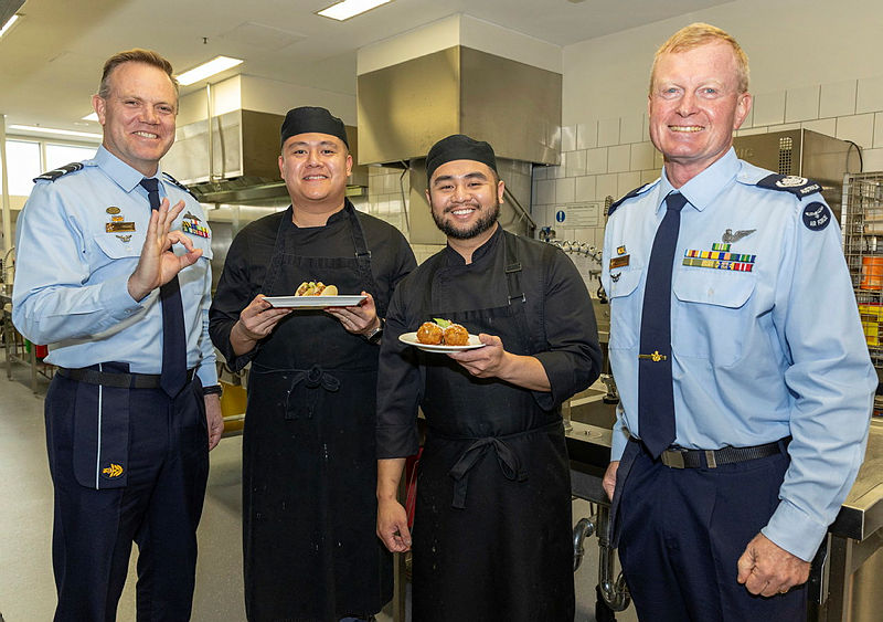 CAF_Australia's tweet photo. Congrats to the newest ADF Chefs graduating from HMAS Cerberus. @WOFFAF and I sampled their outstanding “East Meets West” showcase—reflecting months of hard work, skill, and teamwork. ADF personnel are in capable hands. https://t.co/76BxuuSHSO