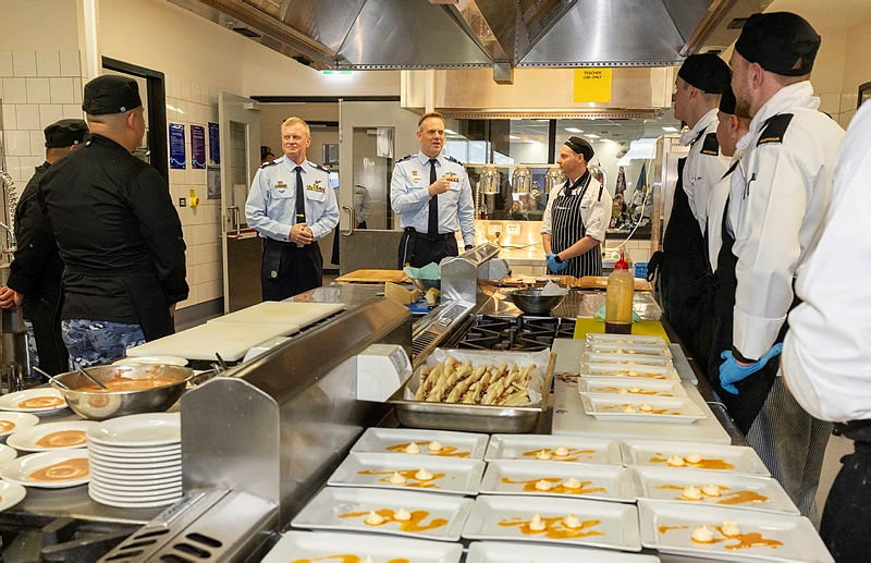 CAF_Australia's tweet photo. Congrats to the newest ADF Chefs graduating from HMAS Cerberus. @WOFFAF and I sampled their outstanding “East Meets West” showcase—reflecting months of hard work, skill, and teamwork. ADF personnel are in capable hands. https://t.co/76BxuuSHSO