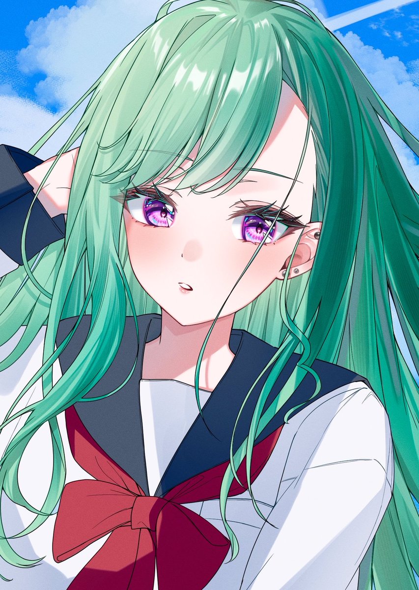 Huuk4_'s tweet photo. べに様セーラーwip https://t.co/Q4dvRXIfWA
