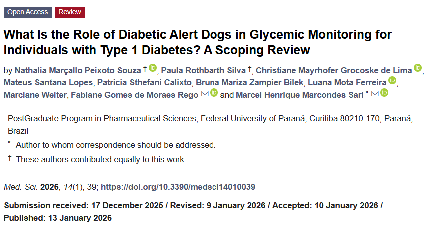 medsci_MDPI's tweet photo. 🐕🩺 Can trained dogs help detect dangerous glucose fluctuations?
📍Corresponding author: Federal University of Paraná, Brazil
📖 https://t.co/at4v8AKL5e
#Type1Diabetes #Diabetes #DiabeticAlertDogs #GlycemicMonitoring #MedicalSciences #DiabetesResearch 🐶 https://t.co/wRj6kQvthr