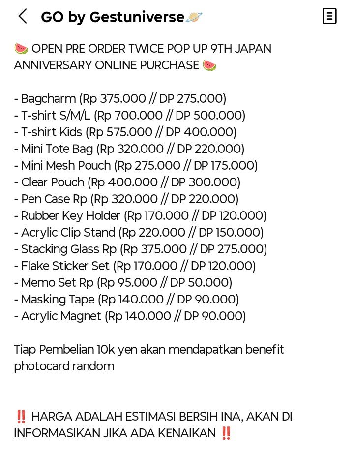 HELP RT INA GO 🍎 OPEN PRE-ORDER MERCH TWICE 9TH ANNIV JAPAN