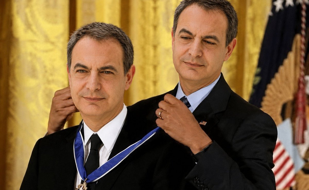 pabloharour's tweet photo. Zapatero cobró 47.000 euros de premios emiratíes respaldados por la Alianza de Civilizaciones que él creó y que la PSOE financia con fondos públicos a través de su amigo Moratinos https://t.co/ENVrQVAvFW https://t.co/ZchbGj1FKi