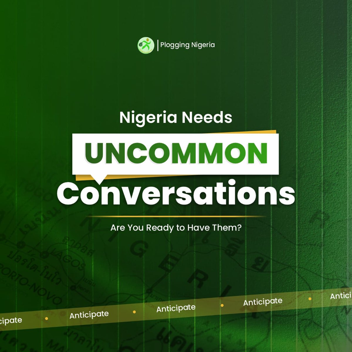 ploggingnigeria's tweet photo. The conversations that define our future, are happening soon.

Will you be in the rooms where they happen?

#UncommonGrounds
#PloggingNigeria 
#SomethingIsComing
#Anticipate https://t.co/ve0Nnvsd5J