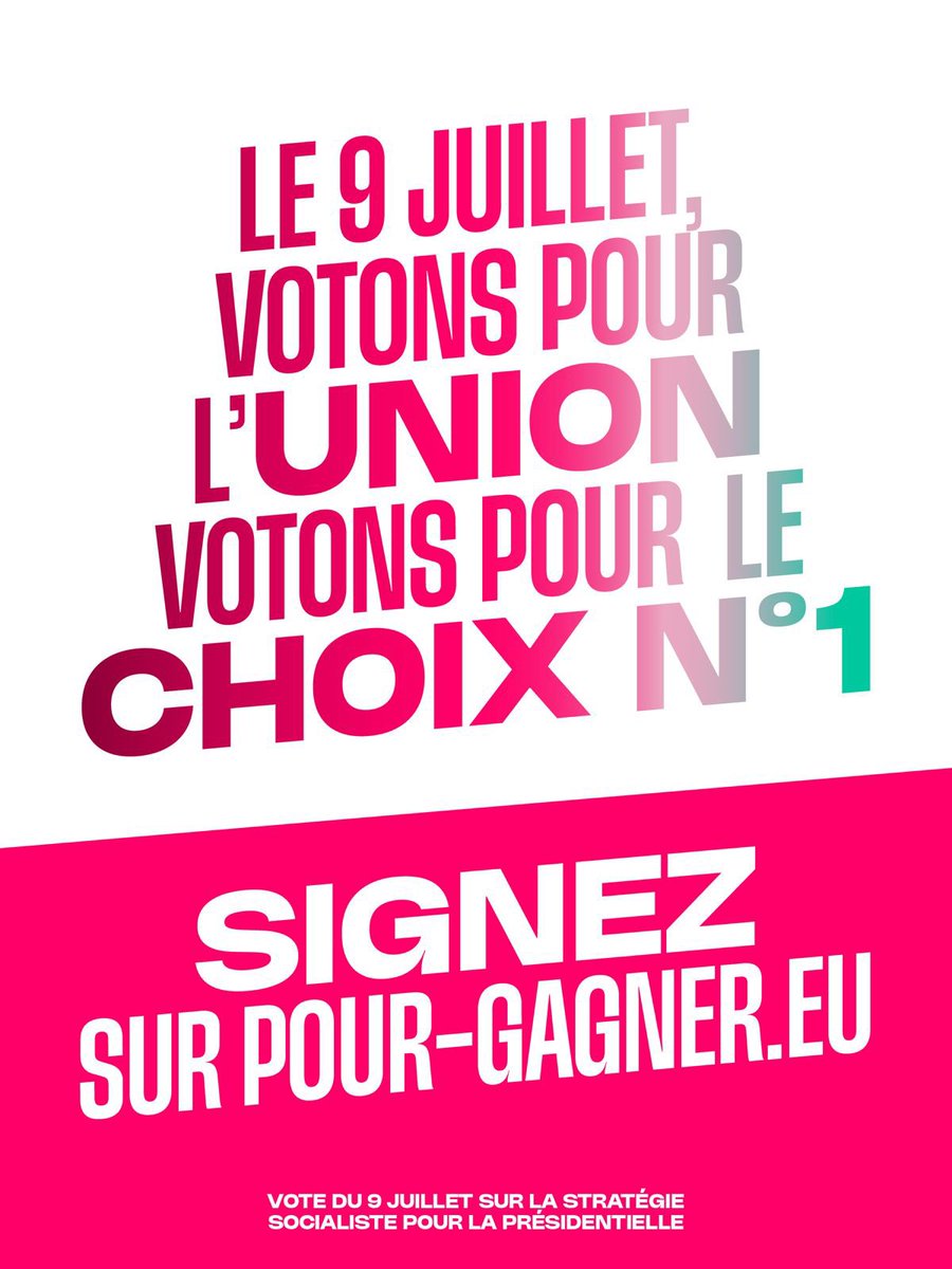 coeurdelagauche's tweet photo. 🗳️ Le 9 juillet, votons sur la stratégie socialiste pour 2027.

La dispersion est une impasse, l’union est le chemin pour gagner.

👉 Votons Choix n°1

✍️ Signe pour rejoindre le rassemblement : https://t.co/P29dP30b50

#VotonsPourLUnion https://t.co/wbtGL8bBTW