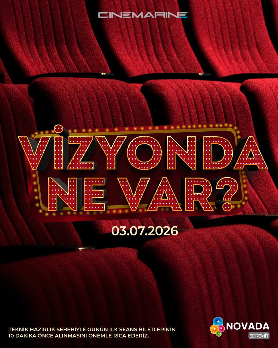 novadaedremit's tweet photo. Bu hafta vizyondakiler! 🎬🎞
(3 Temmuz) 👉🏻kaydır

İletişim: 0266 392 13 30

*Teknik Hazırlık Sebebiyle günün ilk seans biletlerinin 10 dakika önce alınmasını önemle rica ederiz.

#Novada #NovadaEdremit #Cinemarine #Sinema #Cinema https://t.co/wsaFiTGYzG