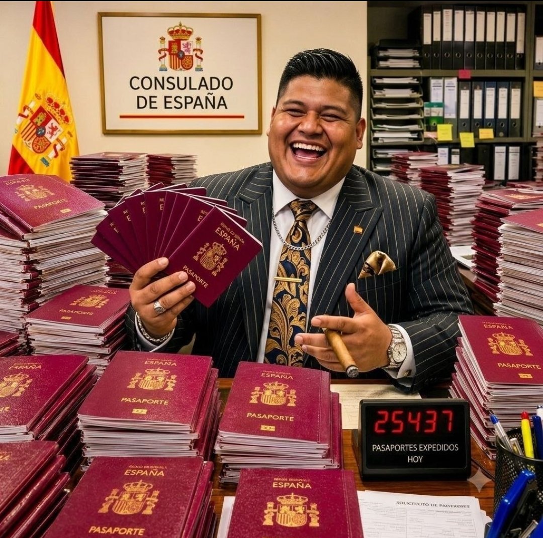 GuillermoRocaf1's tweet photo. Comprar un pasaporte español falso en el mercado negro cuesta menos de 600 euros pero si lo pides por Memoria Democrática te lo regalan por la vía de urgencia 👇😱
La nacionalidad española ya no vale nada en este Estado FALLIDO 🎯😡 https://t.co/lHwFiC4gZ6