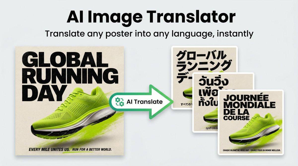 JacksonFotor's tweet photo. Your ad crushed it in English.

Then you spent 3 hours redesigning it for every other market. 😮‍💨

Not anymore — Fotor's AI Image Translator turns one poster into any language, instantly. 

Try it free → https://t.co/ibUwcwD83n https://t.co/Hcqh1I0Lp6
