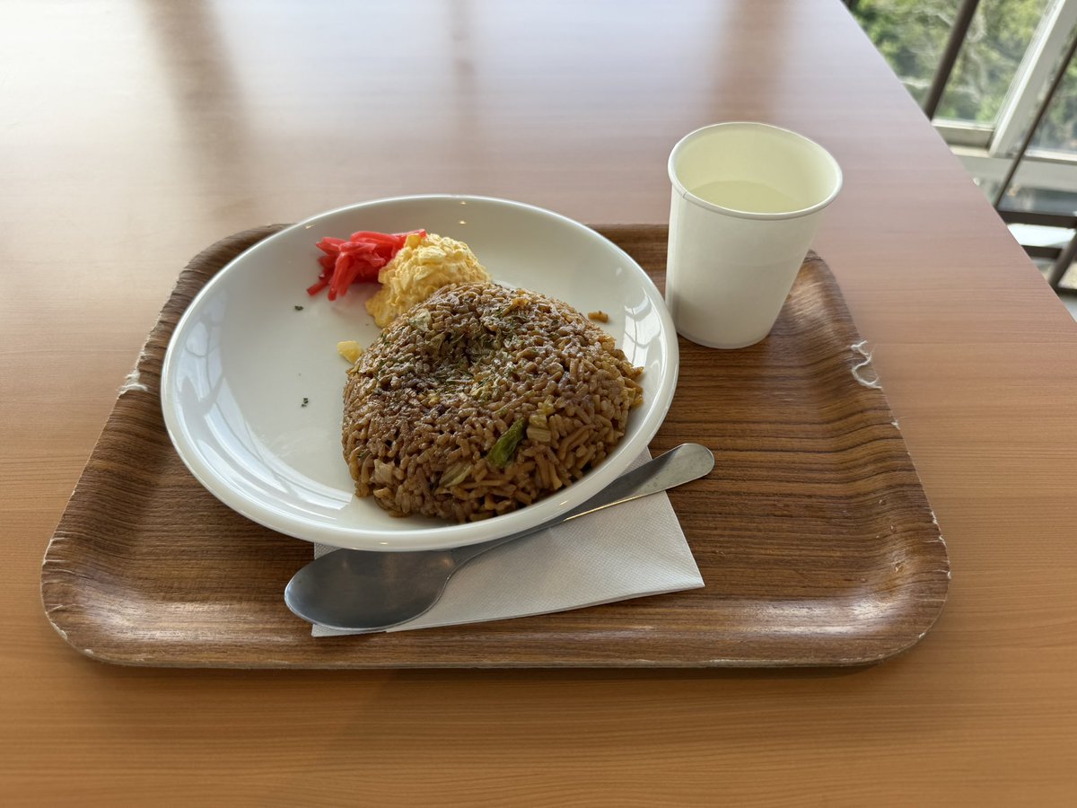 NR3085's tweet photo. お昼はそばめしというものにしました。お米と焼きそばの合わせが独特だと感じました。そしてこの味付けが最高でした。 https://t.co/zEXGMiXkpp
