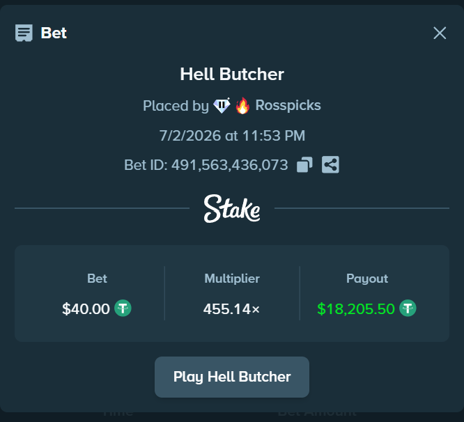 RossPicks's tweet photo. WE HIT A 18k BANGER ON HELL BUTCHER! 

TOGETHER WITH @demize21 !

WE PRINT MONEY TONIGHT! 

STILL LIVE ON KICK! GIVEAWAY TIPS ON STREAM! https://t.co/eIAxjOJGfg