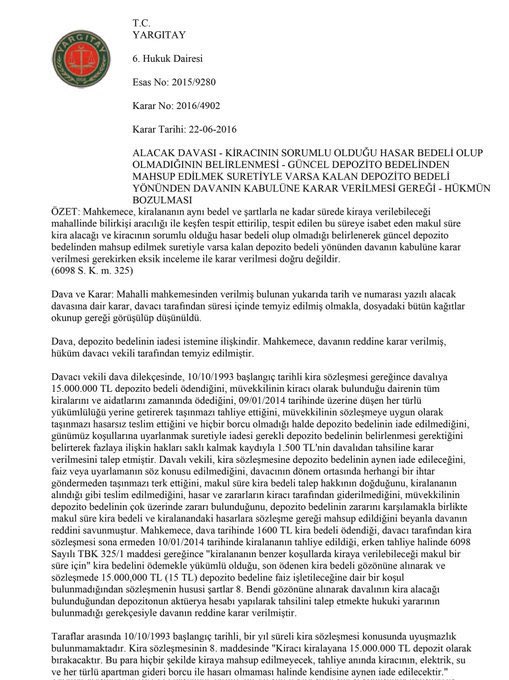 haklarinburada's tweet photo. Kiracı, evden çıktığında ödediği depozito; SON KİRA MİKTARI ÜZERİNDEN GÜNCELLENEREK iade edilmesi gerektiğine dair karar : https://t.co/WIeZla973I