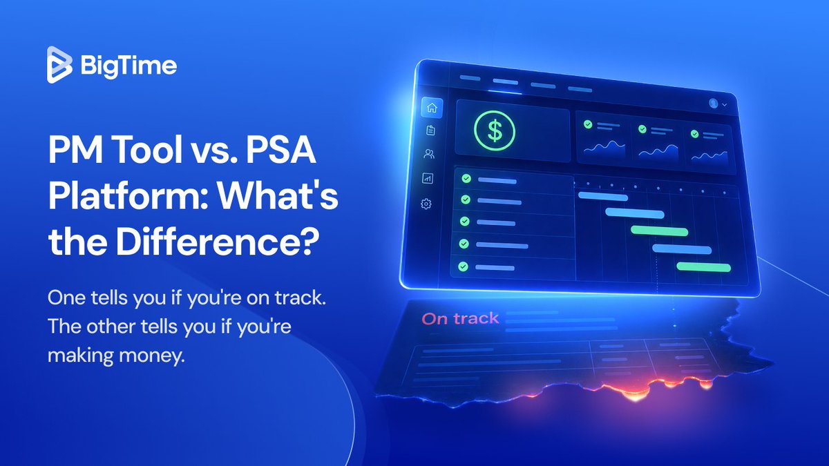 BigTimeSoftware's tweet photo. Your PM tool knows if you're on track. It has no idea if you're profitable.

What PSA project management covers — plus 7 platforms compared 👇
https://t.co/pgbhbuhw3Q

#PSA #ProjectManagement https://t.co/xDKvTGz07a