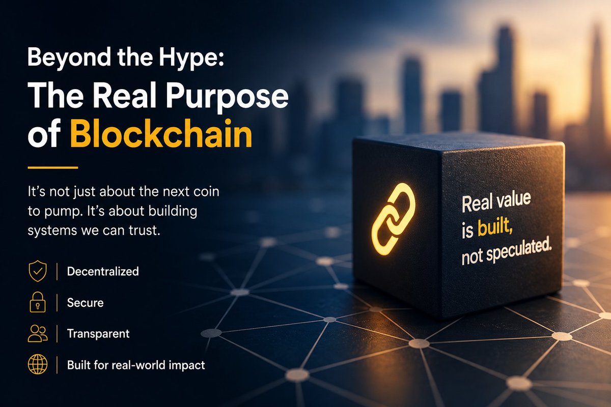Mis_Tamsy's tweet photo. The Side of Blockchain Most People Overlook

Whenever blockchain comes up, the first thing many people think about is money.

Which coin is going up?

What's the next big project?

Where's the next opportunity?

There's nothing wrong with those questions, but they often distract people from what makes blockchain important in the first place.

For many people, blockchain starts and ends with tokens and price charts. But blockchain wasn't created just to help people trade assets. The bigger idea was to create a system where information and transactions could be verified without depending on one central authority.

Think about how most services work today. We trust banks to manage our money. We trust companies to store our data. We trust organizations to keep accurate records.

Blockchain offers a different approach. Instead of relying on a single institution, records are verified and maintained across a network.

It may sound technical, but the idea is actually quite simple: reduce the need for blind trust by making information easier to verify.

The interesting part is that many of the people entering the blockchain space never really look beyond the surface. They see the apps, the tokens, and the market activity, but not the people and systems working behind the scenes.

Developers are building the protocols. Validators are helping secure networks. Infrastructure teams are making sure everything runs smoothly. Without them, none of the visible products would exist.

It's a bit like admiring a skyscraper without thinking about the foundation holding it up.

As blockchain continues to grow, the projects that last may not be the ones making the most noise online. They may be the ones quietly solving problems, improving user experience, and building technology that people can rely on.

Real adoption won't happen because of hype alone.

It will happen when blockchain becomes useful enough that everyday people benefit from it without needing to understand every technical detail behind it.

So the next time you come across a blockchain project, don't just look at the price.

Look at the problem it's solving.

Look at the value it's creating.

Look at the people it's serving.

Because in the long run, the strongest blockchain projects won't be remembered for the attention they attracted.

They'll be remembered for the problems they solved.