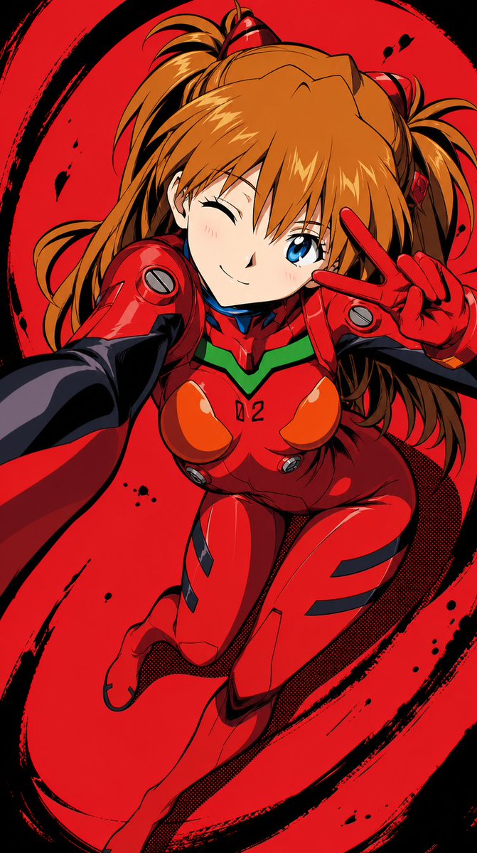 Design4p0's tweet photo. Asuka Langley Soryu, temperamental piloto prodigio de la Unidad EVA-02 - Neon Genesis Evangelion - Wallpaper Fanart 
#AIイラスト 
Apoya dejando tu ❤ y 🔁 https://t.co/EoYJY3jApw