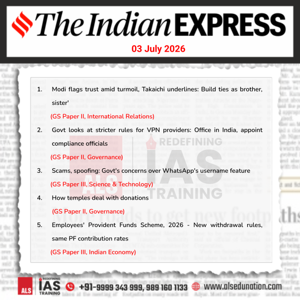 ALS_IAS's tweet photo. The Indian Express- July 03, 2026
#IndianExpress #TheIndianExpress #UPSCNewspaper #CurrentAffairs #DailyCurrentAffairs #UPSCPreparation #IASPreparation #CivilServicesExam #ALSIAS #IAS #UPSC #civilservices #civilservicesexam #UPSCaspirants #NewsAnalysis https://t.co/SluObf2o8R