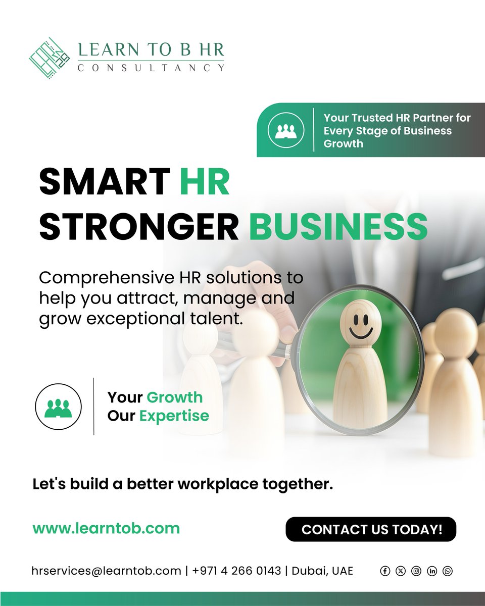 Learn_To_B's tweet photo. Building Strong Teams. Empowering Businesses.

Looking for reliable HR support? We're here to help you simplify your HR processes, hire the right talent, and build a high-performing workforce.

#HR #Recruitment #HRConsultancy #BusinessSupport #TalentManagement #Dubai #LearnToB https://t.co/5Uvi5yei3R