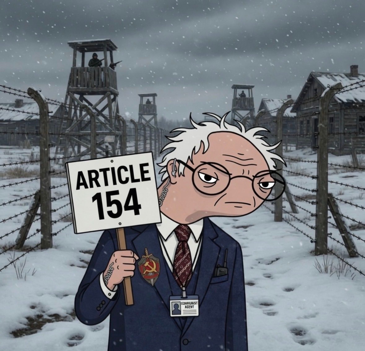 LongJon_28's tweet photo. @binsX444 @BurnieSendersX Punishable by death comrade.  Article 154 https://t.co/NUFI4qOFjg