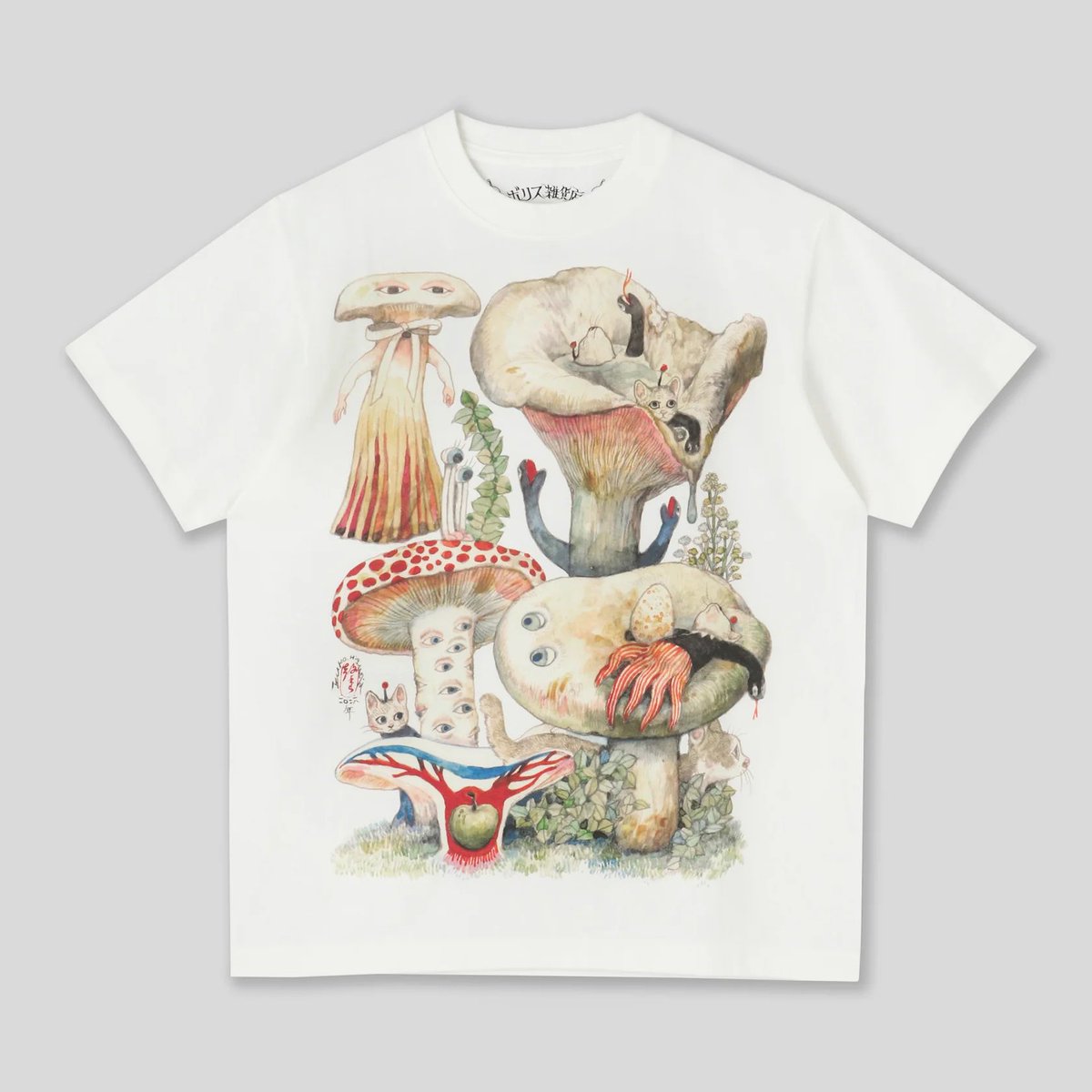 HiguchiyukoT's tweet photo. 【店舗／再入荷のお知らせ】
ただいま販売しております。

〈再入荷〉
■Tシャツ　きのこ風呂
https://t.co/prLtIJlNRK
■Tシャツ　きのことギュスウオたち
https://t.co/fB0v11dDx4 https://t.co/BB4sk531Of