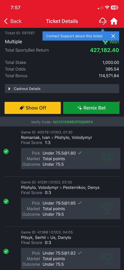 OSSYSKI's tweet photo. @KakiJunior1 Thanks I did partial cashout https://t.co/TJMC5fqFea
