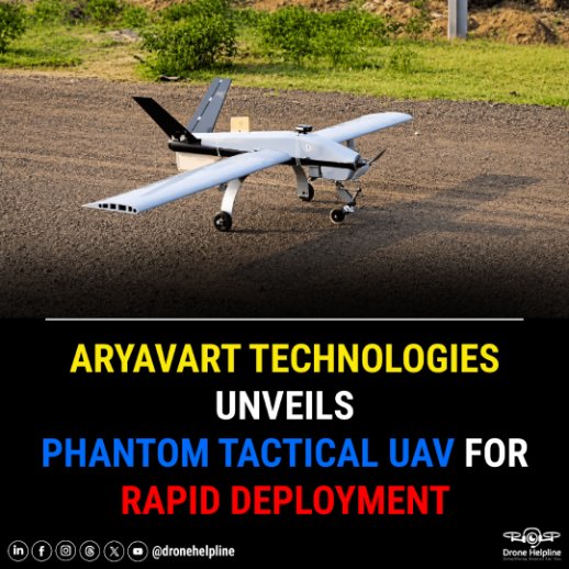 dronehelpline's tweet photo. Aryavart Technologies unveils PHANTOM, an indigenous tactical UAV for rapid deployment and precision ISR.

Source – https://t.co/7DXbh80KZn

#DroneHelpline #Dronenewsdaily #DroneTechnology #UAV #ISR #DefenceTechnology #MilitaryDrones https://t.co/dfJeAuLniz