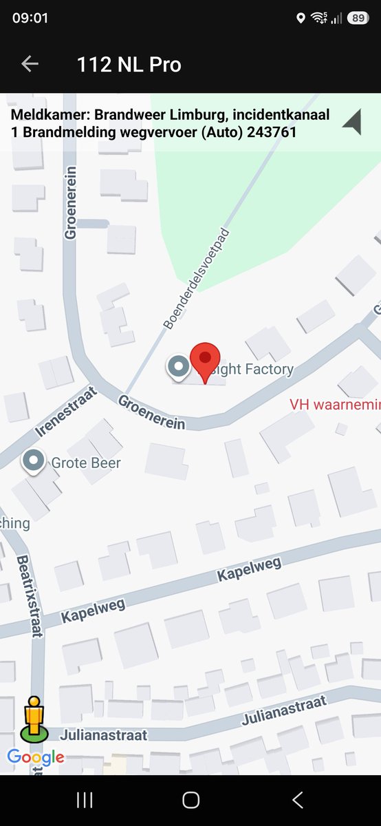 Brandmelding wegvervoer bij Groenerein
