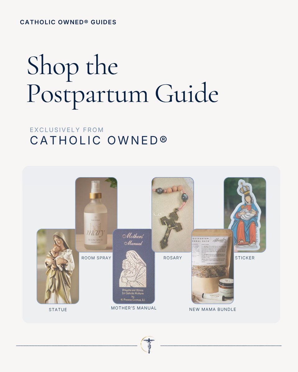 CatholicOwned_'s tweet photo. We’re introducing Catholic Owned® Guides with the launch of the rebuilt Catholic Owned® experience.

First up: Postpartum Support for Catholic Moms.

Catholic-owned finds for the tender first weeks after birth.

Shop the Guide, only from Catholic Owned:
https://t.co/QIQ05nvnOc https://t.co/k8X7xt1Nvl