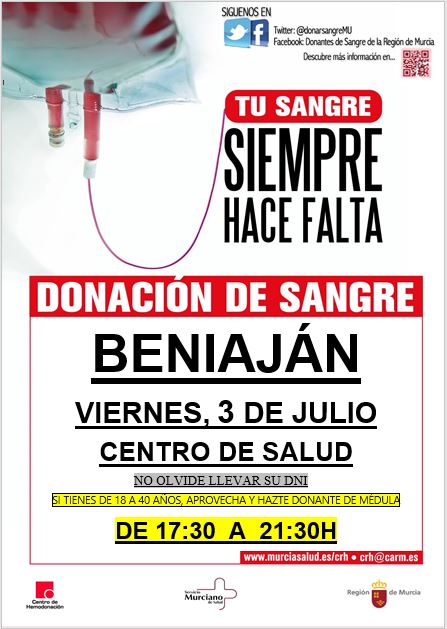 DonarSangreMU's tweet photo. 🩸#Buenosdías en la Región de Murcia se necesitan 250 donaciones diarias para garantizar la actividad médica y quirúrgica de los hospitales.
ℹ️Si eres de uno de estos grupos, acude a donar👇
🟠🅾️➖
🟠🅰️➖
📍Te esperamos esta tarde en #Beniaján #Barranda y #Archivel 👇 https://t.co/NnSBhjJyDT
