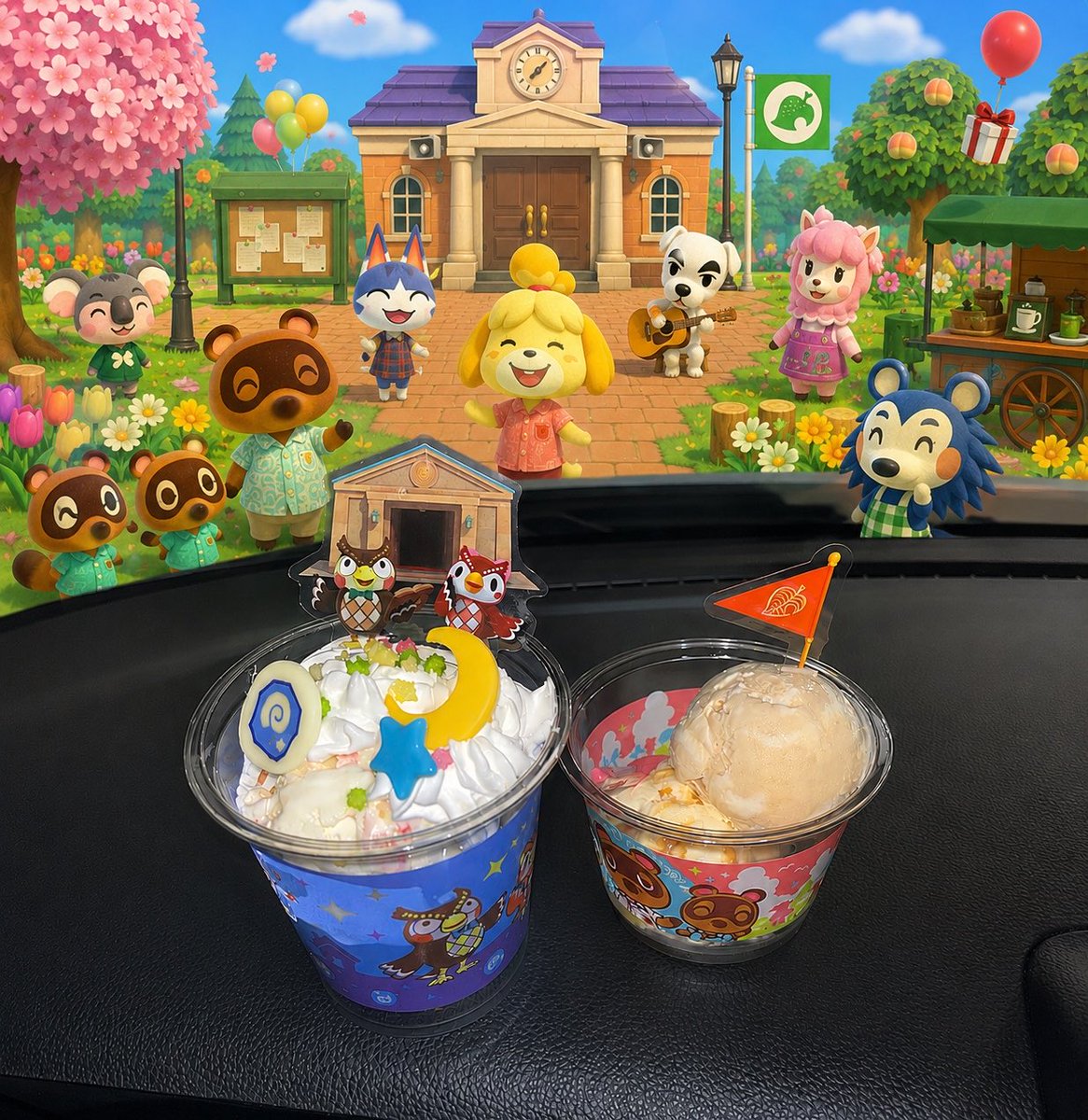 nesugitanyaga's tweet photo. 近くの31はベル袋以外在庫あってチャームとゆうたろう保冷剤無事にゲット!!!🌳サンデー美味しいけど最後の方糖分過多で若干気持ち悪くなりました‼️これは完全に歳のせいです‼️でも可愛いからカロリー0‼️‼️ https://t.co/rZvDliGlsW