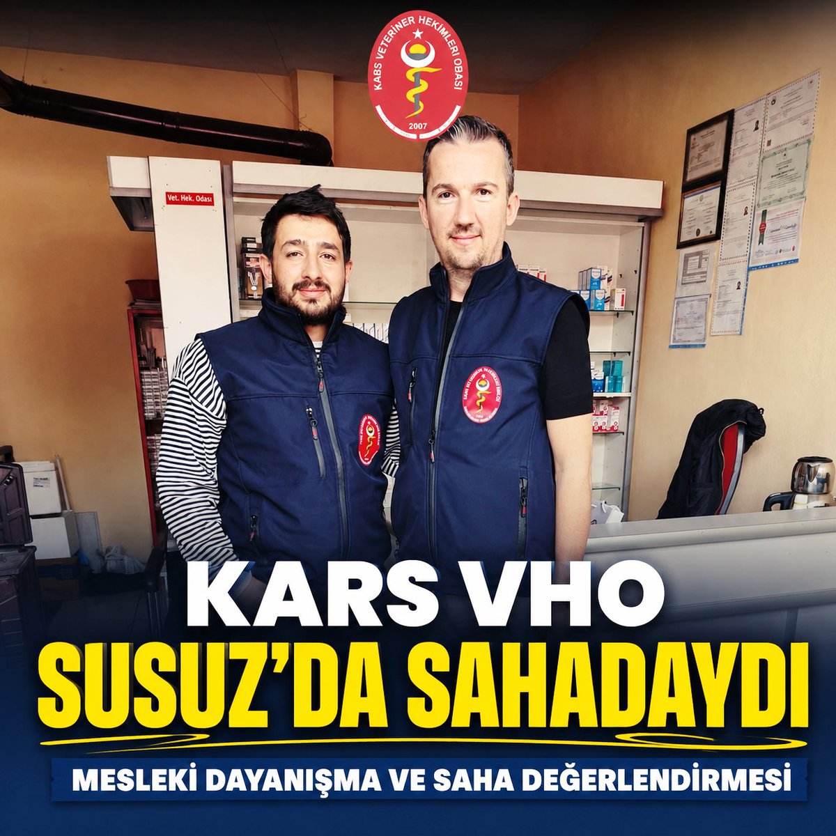 tarimpusulasi's tweet photo. 🐄 Kars Veteriner Hekimleri Odası Başkanı @ercanodul1 , Susuz'da Veteriner Hekim Muhammet Mahmutoğlu'nu ziyaret etti.

Görüşmede sahadaki güncel konular, mesleki dayanışma ve yeni dönem çalışmaları ele alındı.
@KarsBolgesiVHO 
Detaylar haberimizde👇
https://t.co/nNgaAWRD2m https://t.co/kZvMEQY0Tn