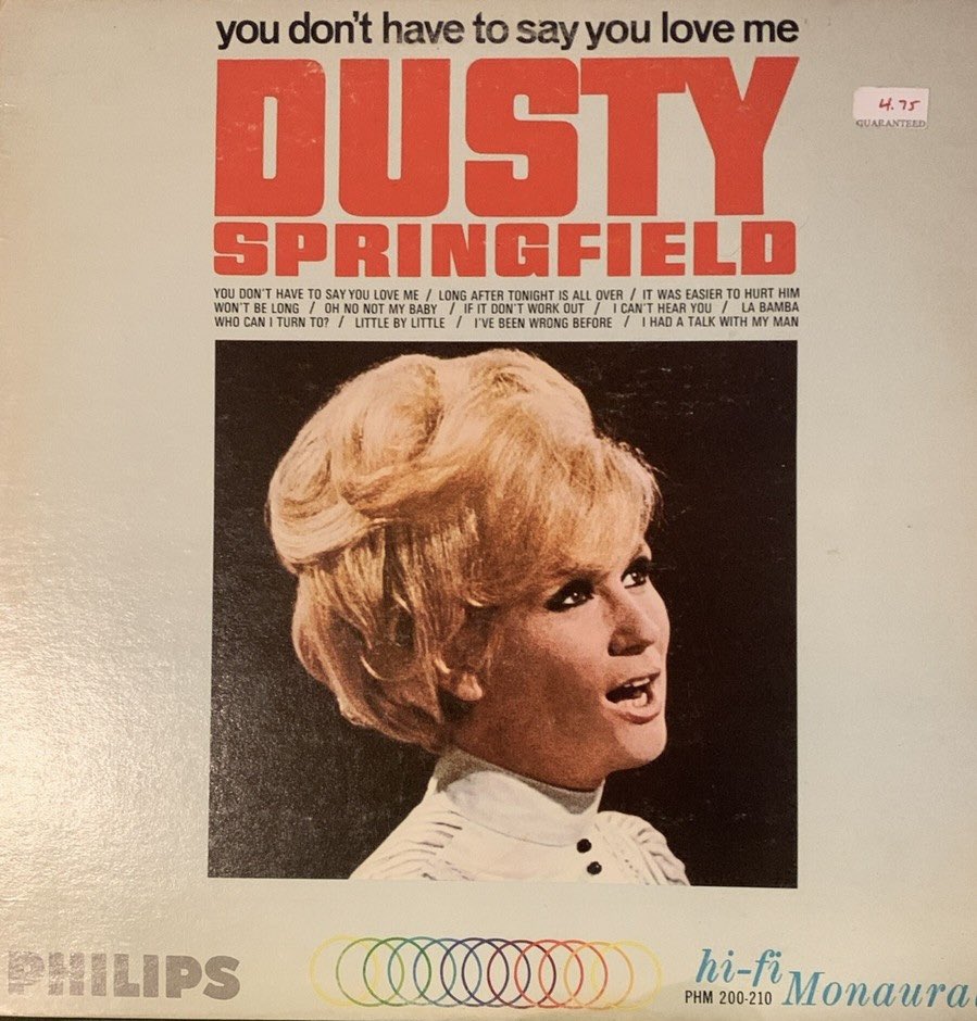 FrankMalfitano's tweet photo. CLASSIC LP OF THE DAY: Released 60 years ago this month by the late great #English #Pop #Soul #classicrock #singer #DustySpringfield featuring epic hit #ballad YOU DON’T HAVE TO SAY YOU LOVE ME, LITTLE BY LITTLE &amp; songs by #GoffinKing &amp; #BacharachDavid #1960s #lp https://t.co/KxEtkFe6Ya