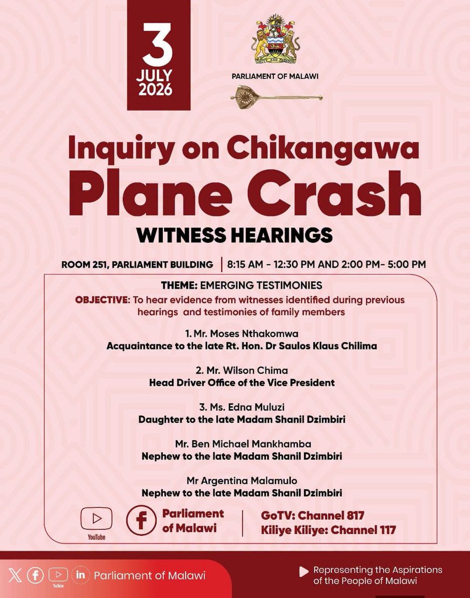 CapitalFMMw's tweet photo. Follow the plane crash inquiry live here on Capital FM Malawi Facebook page.
#escapeordinaryradio
#keepitcapital https://t.co/Rbjlvx8I5y