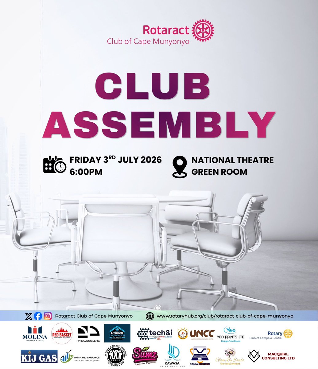 TheAnchors1's tweet photo. Club Assembly Alert 📢
The Anchors are aligning plans and setting the tone for the RY26/27.
📅 Friday, 3rd July 2026
⏰ 6:00PM
📍 National Theatre, Green Room
Every member’s voice matters.
See you there!!!
#AnchorsAt10
#RotaractLegacy
#RotaryEyamba https://t.co/I7wJ2htUQ5
