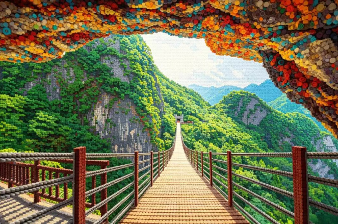ChongqingFuling's tweet photo. Need a weekend mood boost? 🌈
See Fuling's Wuling Mountain Rift Valley transformed into vibrant pixel bead art - one tiny bead, one stunning view.
#Fuling #Chongqing #WeekendVibes #PixelBeadArt https://t.co/ospMWpsnjC
